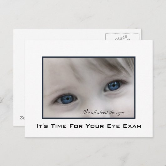 Blue Eyes Eye Exam Ernennung Erinnerung Postkarte (Vorne/Hinten)