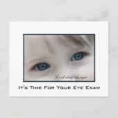 Blue Eyes Eye Exam Ernennung Erinnerung Postkarte (Vorderseite)