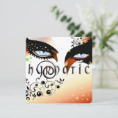 Blue Eyes Fashion Make Up Einladung (Stehend Vorderseite)