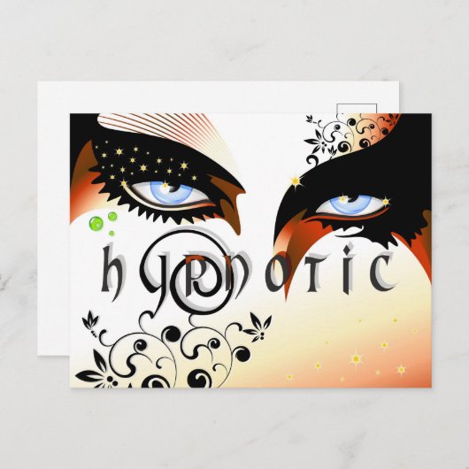 Blue Eyes Fashion Make Up Postkarte (Vorne/Hinten)