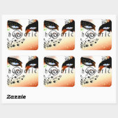 Blue Eyes Fashion Make Up Quadratischer Aufkleber (Blatt)