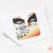 Blue Eyes Fashion Make Up Quadratischer Aufkleber (Umschlag)