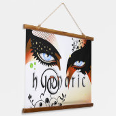 Blue Eyes Fashion Make Up Wandteppich Mit Holzrahmen (Gewinkelt)