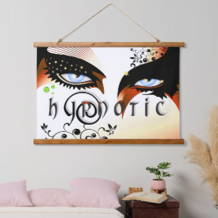 Blue Eyes Fashion Make Up Wandteppich Mit Holzrahmen