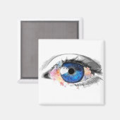 Blue Eyes Hübsch Magnet (Vorderseite/Rückseite)