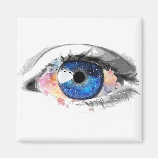 Blue Eyes Hübsch Magnet (Vorne)