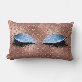 Blue Eyes Metallic Glitzer Makeup Lashes Herz Lendenkissen