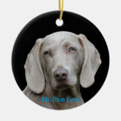 Blue Eyes Personalisiert Foto Weimaraner Dog Keramik Ornament (Vorne)