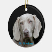 Blue Eyes Personalisiert Foto Weimaraner Dog Keramik Ornament (Links)