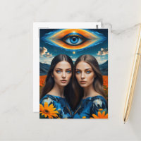 Blue Eyes Surreal Twins