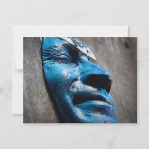 Blue Face of Paris: Street Art Nah Up Postkarte