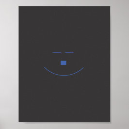 Blue Face Smile Poster
