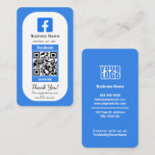 Blue Facebook Review Business Card mit QR Code Visitenkarte (Vorne/Hinten)