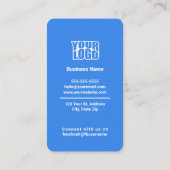 Blue Facebook Review Business Card mit QR Code Visitenkarte (Rückseite)