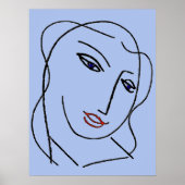 Blue Faces Abstract Poster (Vorne)