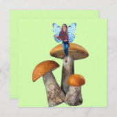 Blue Faion auf Pilzen Note Card Mitteilungskarte (Vorne/Hinten)