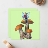 Blue Faion auf Pilzen Note Card Mitteilungskarte (Vorderseite/Rückseite Beispiel)