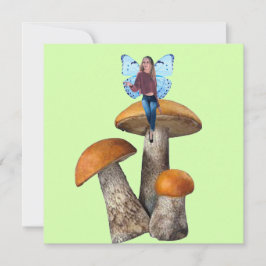 Blue Faion auf Pilzen Note Card Mitteilungskarte