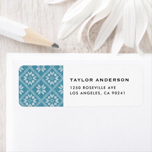 Blue Fair Isle Sweater Strick Pattern Weihnachten (Insitu)