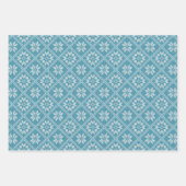 Blue Fair Isle Sweater Strick Pattern Weihnachten Geschenkpapier Set (Vorderseite)