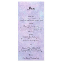 Blue Fairy auf Lila Hochzeitmenü