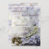 Blue Fairy Carries Babydusche Einladung (Vorne/Hinten)