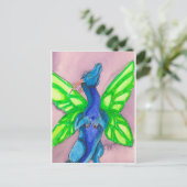 Blue Fairy Dragon Postkarte (Stehend Vorderseite)