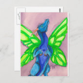 Blue Fairy Dragon Postkarte (Vorne/Hinten)