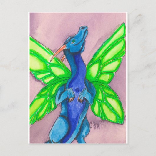 Blue Fairy Dragon Postkarte (Vorderseite)