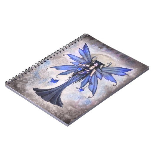 Blue Fairy Fantasy Art Notebook Notizblock (Linke Seite)