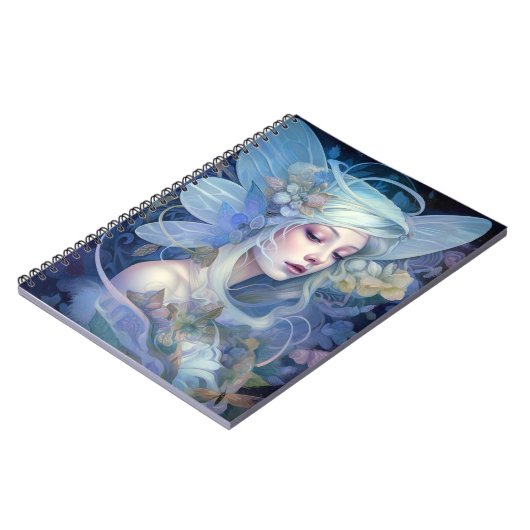 Blue Fairy Fantasy Art Notizblock (Linke Seite)