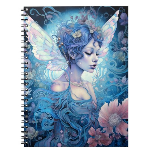 Blue Fairy Fantasy Art Notizblock (Vorderseite)
