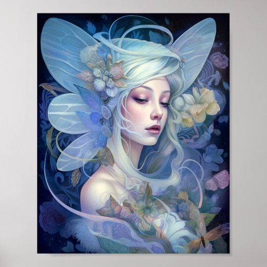 Blue Fairy Fantasy Art Poster (Vorne)