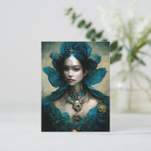 Blue Fairy Fantasy Art Postkarte (Stehend Vorderseite)