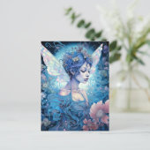 Blue Fairy Fantasy Art Postkarte (Stehend Vorderseite)