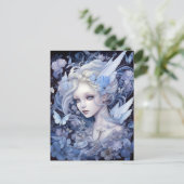 Blue Fairy Fantasy Art Postkarte (Stehend Vorderseite)