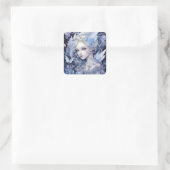 Blue Fairy Fantasy Art Quadratischer Aufkleber (Tasche)