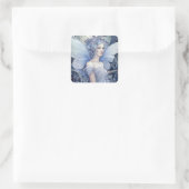 Blue Fairy Fantasy Art Quadratischer Aufkleber (Tasche)