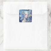 Blue Fairy Fantasy Art Quadratischer Aufkleber (Tasche)