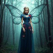 Blue Fairy Forest Seidenpapier