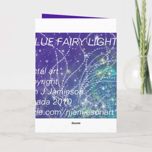 BLUE FAIRY LIGHTS FEIERTAGSKARTE (Rückseite)