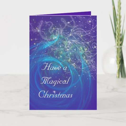 BLUE FAIRY LIGHTS FEIERTAGSKARTE (Vorderseite)