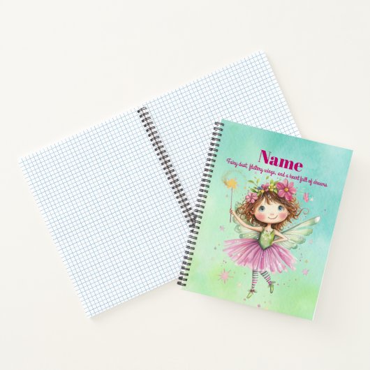 Blue Fairy Notebook Write Zeichn Sketch For Girls Notizblock (Innenseite)
