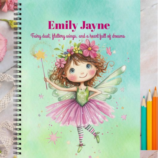 Blue Fairy Notebook Write Zeichn Sketch For Girls Notizblock