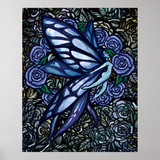 Blue Fairy Rose Blue Rose Fee Poster (Vorne)