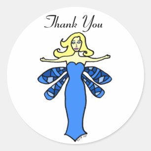 Blue Fairy Vielen Dank Runder Aufkleber