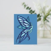 Blue Fairy Wings Fee Gartenanlage Postkarte (Stehend Vorderseite)