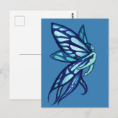 Blue Fairy Wings Fee Gartenanlage Postkarte (Vorne/Hinten)