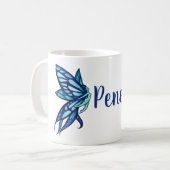 Blue Fairy Wings Feen Art Kaffeetasse (Vorderseite Links)