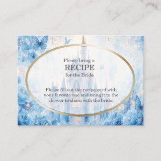 Blue Fairytale Castle Bridal Shower Recipe Request Begleitkarte